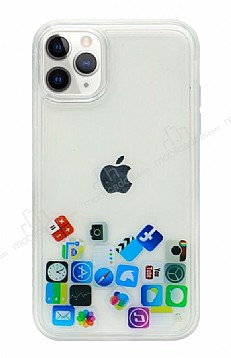 iPhone 11 Pro Max Sulu Mobil Uygulama Simgeleri Rubber Klf