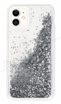 iPhone 11 Simli Sulu Silver Rubber Klf
