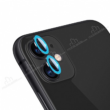 iPhone 12 Mini 5.4 in Neon Mavi Kamera Lens Koruyucu