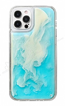 iPhone 12 / iPhone 12 Pro 6.1 in Neon Kumlu Mavi Silikon Klf
