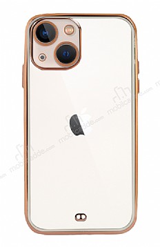 iPhone 13 Kamera Korumal Bumper Beyaz Silikon Klf
