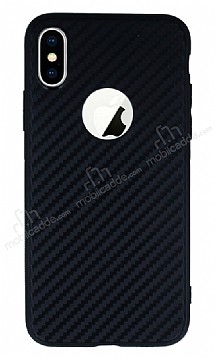 iPhone X / XS Karbon Siyah Silikon Klf