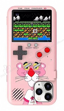 iPhone 12 Pro Max Oynanabilir Tetris Gameboy Pembe Telefon Klf Panter