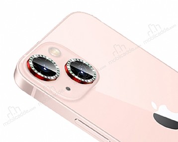 iPhone 13 Mini Crystal Tal Krmz Kamera Lensi Koruyucu