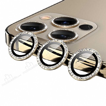 iPhone 13 Pro Crystal Tal Gold Kamera Lensi Koruyucu