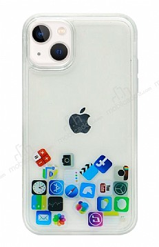 iPhone 13 Mini Sulu Mobil Uygulama Simgeleri Rubber Klf