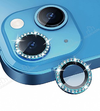 iPhone 14 Crystal Mavi Tal Kamera Lensi Koruyucu
