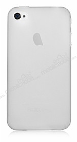 iPhone 4 / 4S Ultra nce effaf Beyaz Silikon Klf