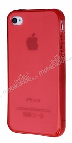 iPhone 4 / 4S effaf Krmz Silikon Klf