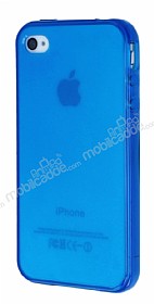 iPhone 4 / 4S effaf Mavi Silikon Klf