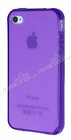 iPhone 4 / 4S effaf Mor Silikon Klf