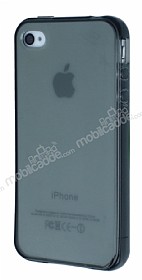 iPhone 4 / 4S effaf Siyah Silikon Klf