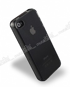 iPhone 4 / 4S Ultra Koruma effaf Siyah Silikon Klf