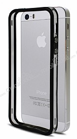 iPhone SE / 5 / 5S Silikon Bumper ereve Siyah Klf