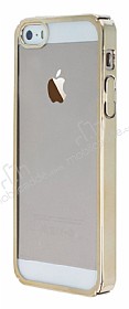iPhone SE / 5 / 5S Gold Kenarl effaf Rubber Klf