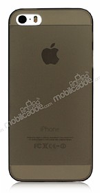 iPhone SE / 5 / 5S Ultra nce effaf Siyah Silikon Klf