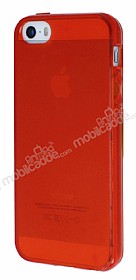 iPhone SE / 5 / 5S Ultra Koruma effaf Krmz Silikon Klf