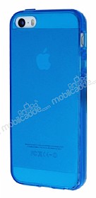 iPhone SE / 5 / 5S Ultra Koruma effaf Mavi Silikon Klf