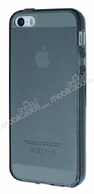 iPhone SE / 5 / 5S Ultra Koruma effaf Siyah Silikon Klf