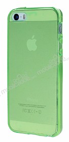 iPhone SE / 5 / 5S Ultra Koruma effaf Yeil Silikon Klf
