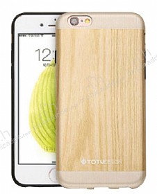 Totu Design iPhone 6 / 6S Ahap Grnml Gold Silikon Klf
