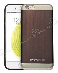 Totu Design iPhone 6 / 6S Ahap Grnml Kahverengi Silikon Klf