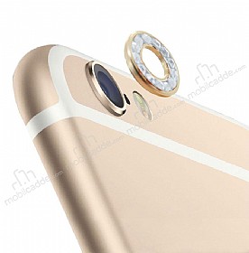 iPhone 6 / 6S Beyaz Tal Kamera Lensi Koruyucu