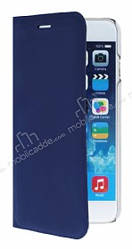 iPhone 6 / 6S Czdanl Yan Kapakl Lacivert Deri Klf