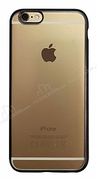 iPhone 6 / 6S Siyah Kenarl Mat Silikon Klf