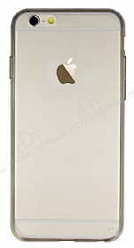 iPhone 6 / 6S Siyah Silikon Kenarl effaf Rubber Klf