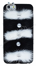 iPhone 6 / 6S Tal Pelu Siyah Rubber Klf