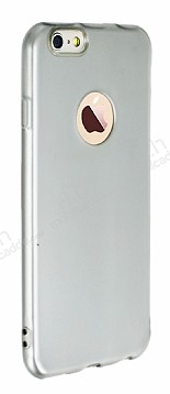 iPhone 6 / 6S Ultra nce Parlak Silver Silikon Klf