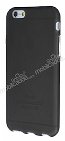 iPhone 6 / 6S Metal Tulu effaf Siyah Silikon Klf