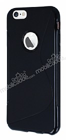 iPhone 6 Plus / 6S Plus Desenli Siyah Silikon Klf