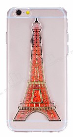 iPhone 6 Plus / 6S Plus Sulu Turuncu Eiffel Silikon Klf