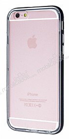 iPhone 6 Plus / 6S Plus Siyah Kenarl effaf Silikon Klf