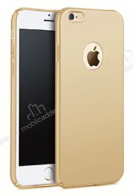 iPhone 6 Plus / 6S Plus Tam Kenar Koruma Gold Rubber Klf