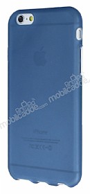 iPhone 6 Plus / 6S Plus Metal Tulu effaf Mavi Silikon Klf