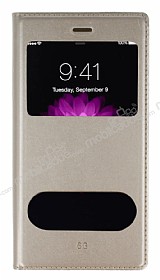 iPhone 6 Plus / 6S Plus Pencereli nce Kapakl Gold Klf