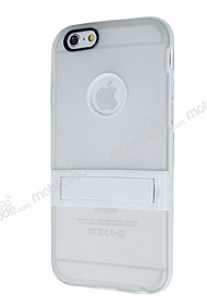 iPhone 6 Plus / 6S Plus Standl effaf Beyaz Silikon Klf