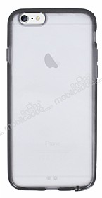 iPhone 6 / 6S Siyah Silikon Kenarl Ultra nce effaf Rubber Klf