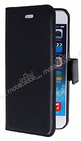 iPhone 6 / 6S Standl Czdanl Siyah Deri Klf