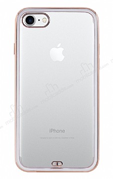 iPhone SE 2020 Kamera Korumal Bumper Beyaz Silikon Klf