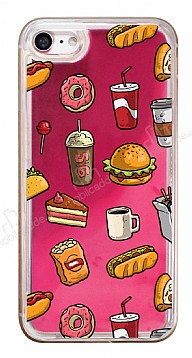 iPhone 7 / 8 Neon Kumlu Fast Food Silikon Klf