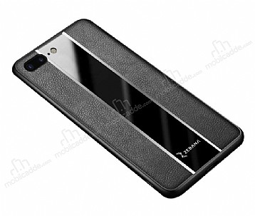 Zebana iPhone 7 Plus / 8 Plus Premium Siyah Deri Klf