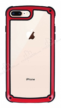 iPhone 7 Plus / 8 Plus Jelly Bumper effaf Ultra Koruma Krmz Klf