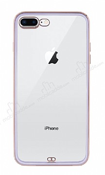 iPhone 7 Plus / 8 Plus Kamera Korumal Bumper Mor Silikon Klf