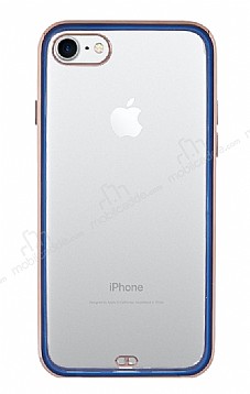 iPhone 7 / 8 Kamera Korumal Bumper Lacivert Silikon Klf