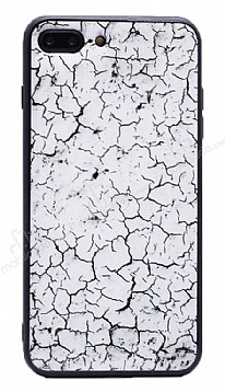 iPhone 7 Plus / 8 Plus Marble Beyaz Silikon Klf