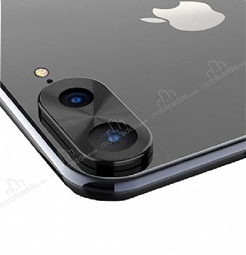 iPhone 7 Plus / 8 Plus Siyah Metal Kamera Lensi Koruyucu